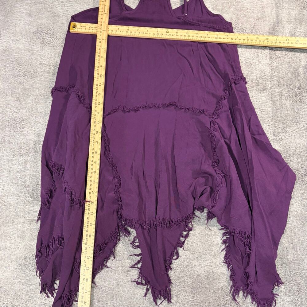 Free People Purple Asymmetrical Distressed Mini Dress - Picture 6 of 6